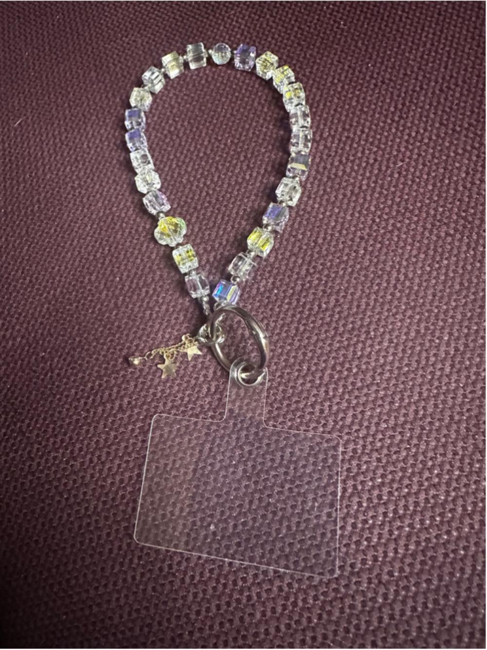 Clear & Yellow Crystal Charms Phone Strap